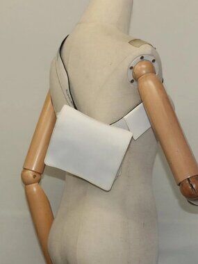 CHANEL Waist Bag Nylon White CC